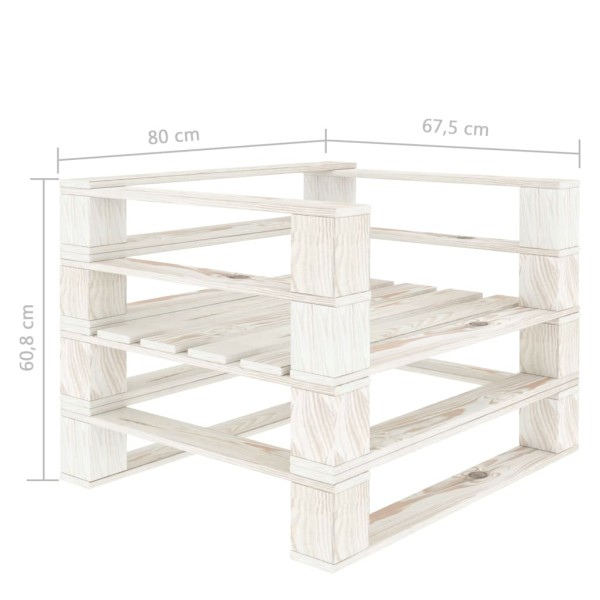 Sofá de jardín de palets madera con cojines crema