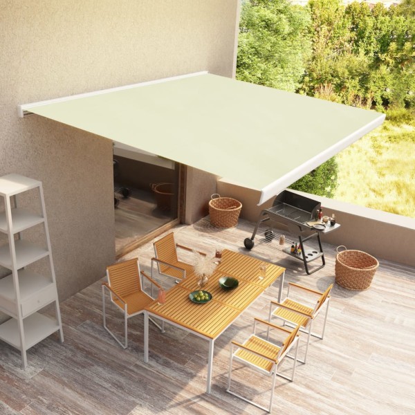 Toldo de carrete motorizado color crema 500x300 cm