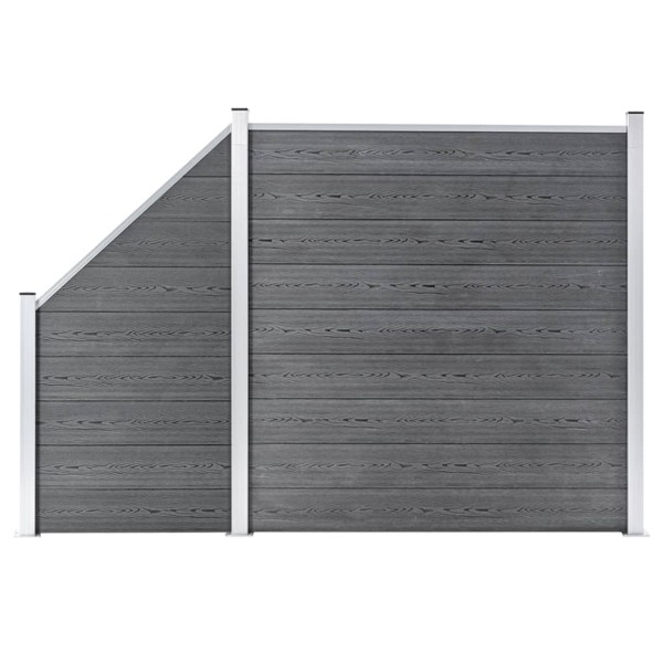 Set de valla 1 cuadrada + 1 oblicua WPC gris 273x186 cm