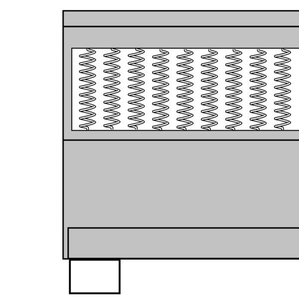 Cama box spring tela gris oscuro 180x200 cm