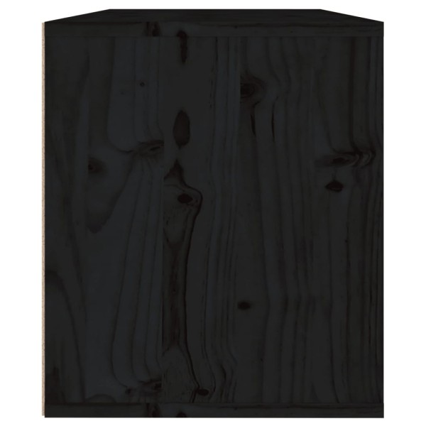 Armario de pared de madera maciza de pino negro 60x30x35 cm