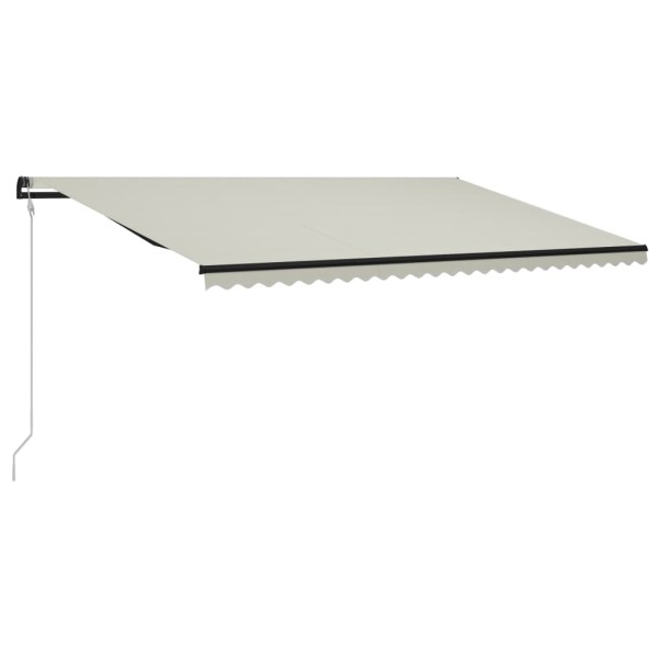 Toldo retráctil sensor de viento y LED color crema 600x300 cm