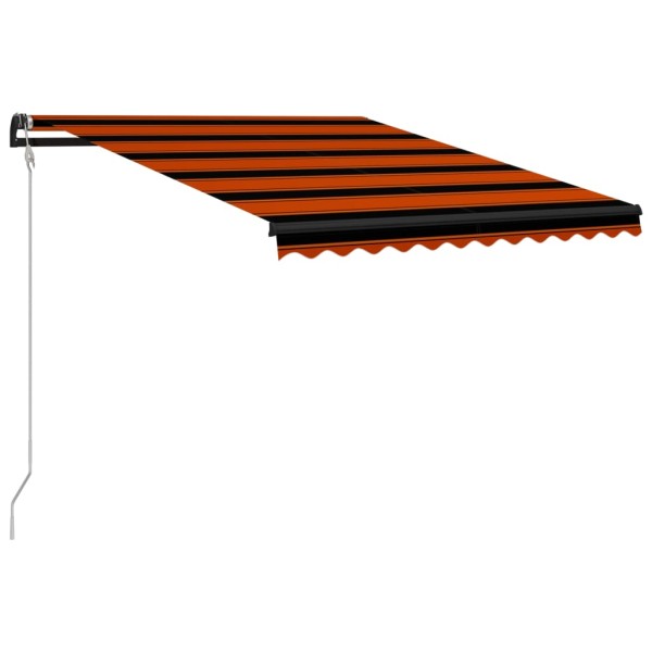 Toldo retráctil sensor de viento LED naranja y marrón 350x250cm