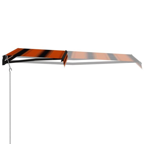 Toldo retráctil sensor de viento LED naranja y marrón 350x250cm