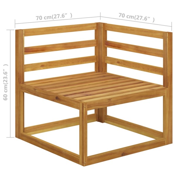 Muebles de jardín 12 pzas cojines crema madera maciza acacia