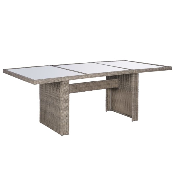 Conjunto de comedor de jardín 9 piezas ratán sintético marrón