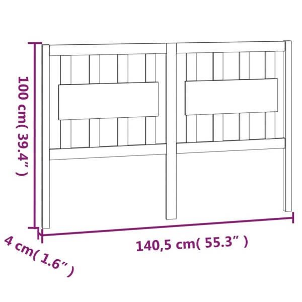 Cabecero de cama madera maciza de pino 140,5x4x100 cm