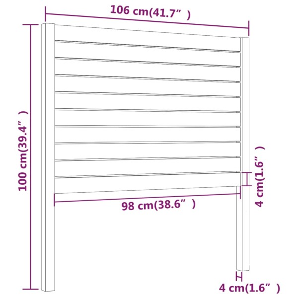 Cabecero de cama madera maciza de pino 106x4x100 cm