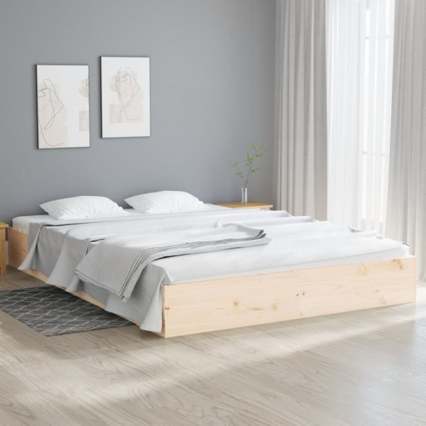 Estructura de cama madera maciza 180x200 cm