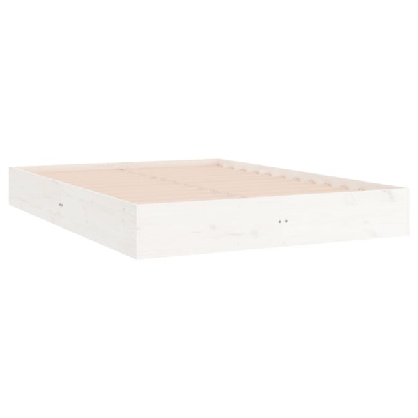 Estructura de cama de madera maciza blanca 160x200 cm