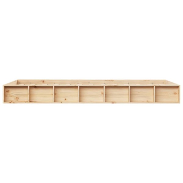 Estructura de cama doble de madera maciza 140x190 cm