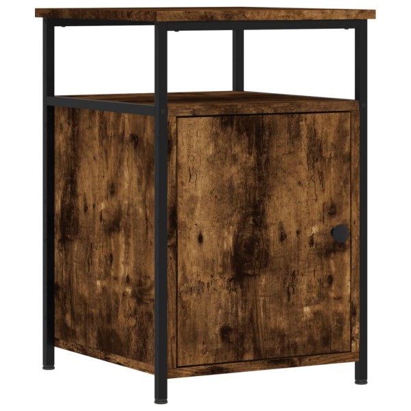 Mesitas noche 2 uds madera contrachapada roble humo 40x42x60 cm