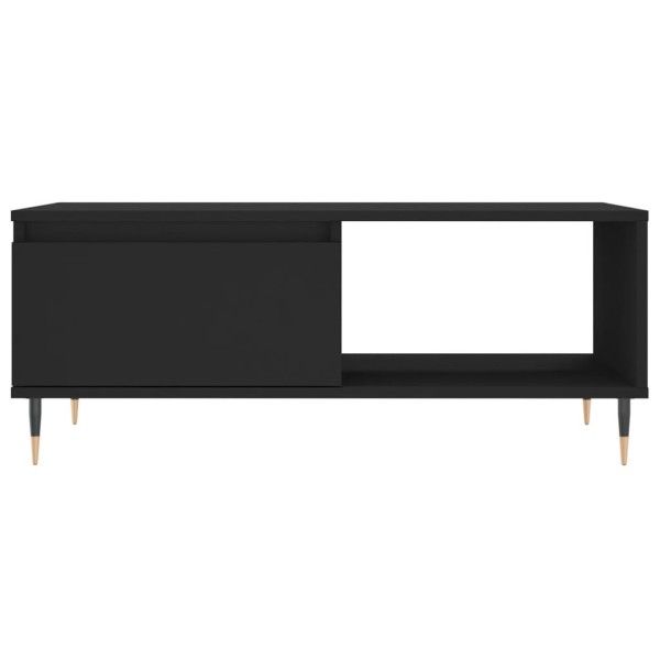 Mesa de centro madera contrachapada negro 90x50x36,5 cm