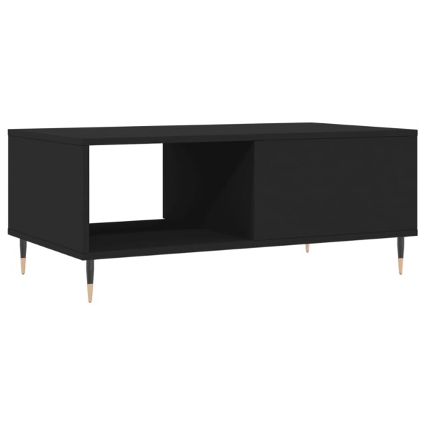 Mesa de centro madera contrachapada negro 90x50x36,5 cm