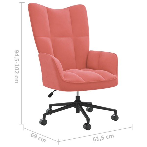 Silla de relajación de terciopelo rosa