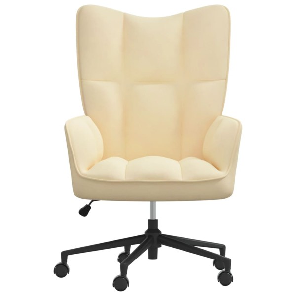 Silla de relajación de terciopelo blanco crema