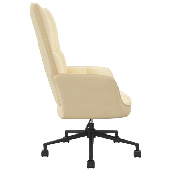 Silla de relajación de terciopelo blanco crema