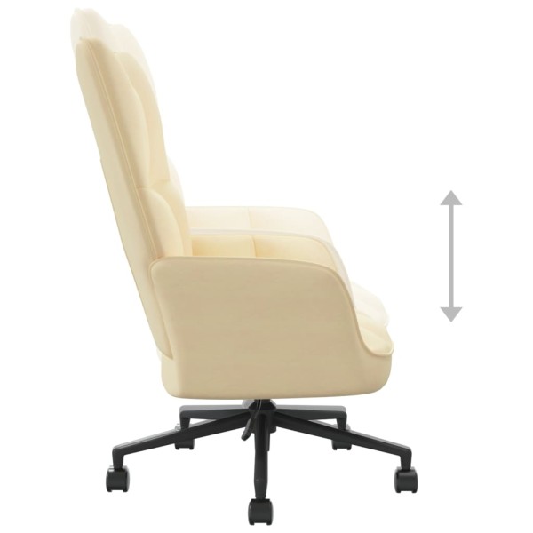 Silla de relajación de terciopelo blanco crema