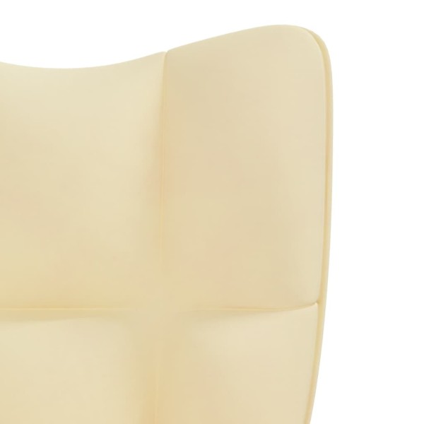 Silla de relajación de terciopelo blanco crema