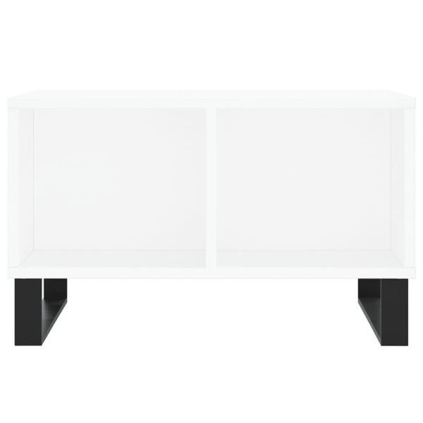 Mesa de centro madera contrachapada blanco 60x50x36,5 cm