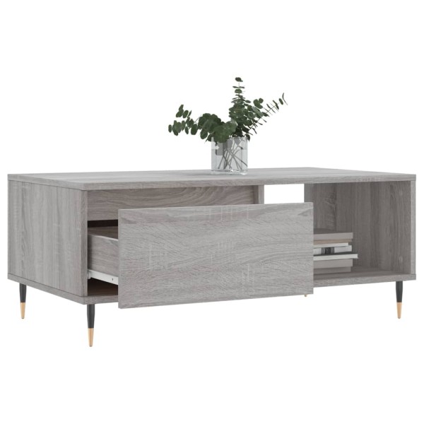 Mesa de centro madera contrachapada gris Sonoma 90x50x36,5 cm