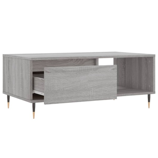 Mesa de centro madera contrachapada gris Sonoma 90x50x36,5 cm