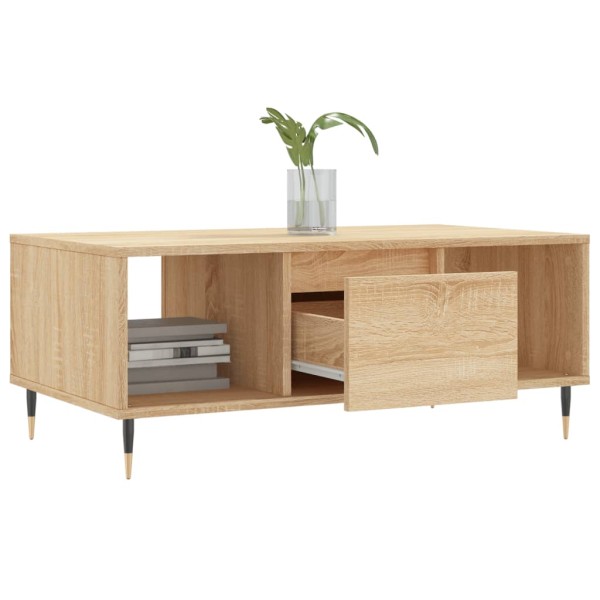 Mesa de centro madera contrachapada roble Sonoma 90x50x36,5 cm