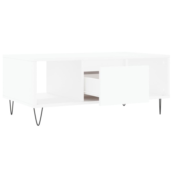 Mesa de centro madera contrachapada blanco 90x50x36,5 cm