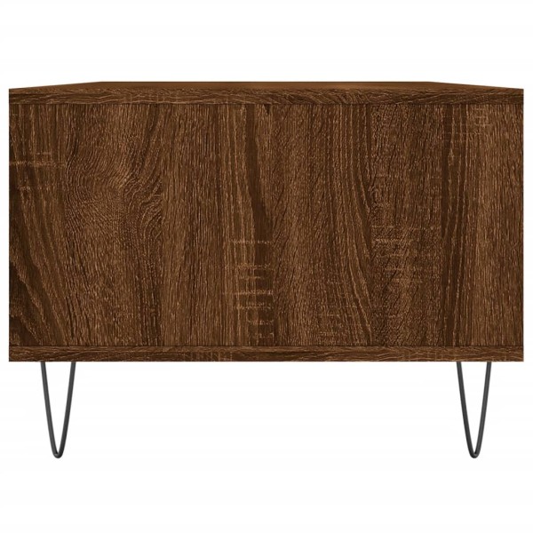 Mesa de centro madera contrachapada marrón roble 90x50x36,5 cm