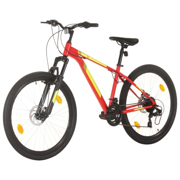 Bicicleta montaña 21 velocidades 27,5 pulgadas rueda 38 cm rojo