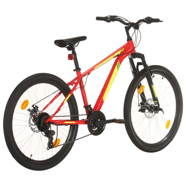 Bicicleta montaña 21 velocidades 27,5 pulgadas rueda 38 cm rojo