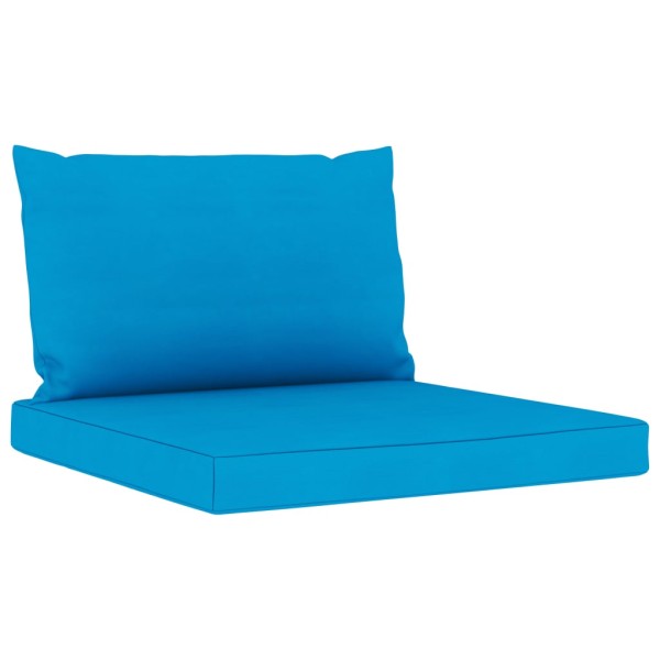 Juego de muebles de jardín 6 piezas con cojines azul claro