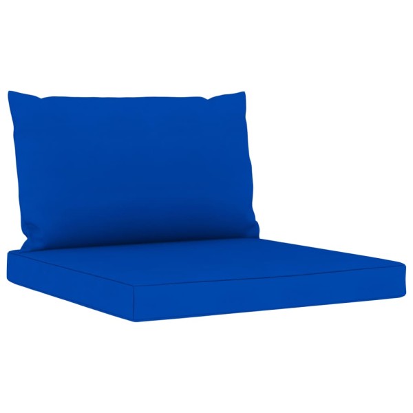 Juego de muebles de jardín 9 piezas con cojines azul