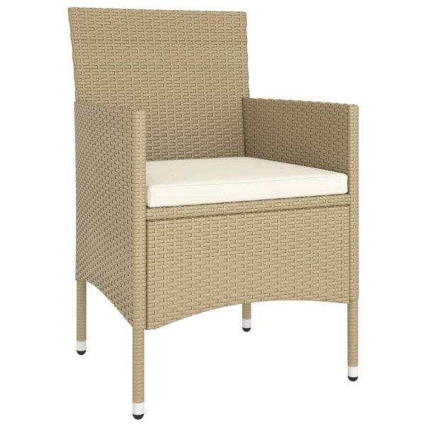 Set comedor jardín 5 pzas ratán sintético vidrio templado beige