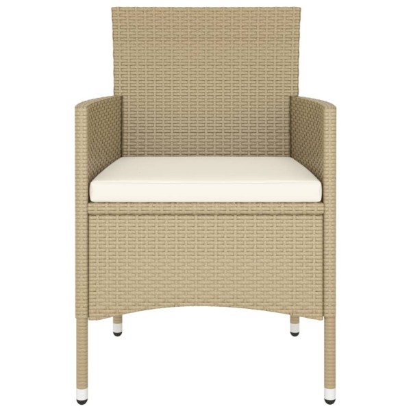 Set comedor jardín 5 pzas ratán sintético vidrio templado beige