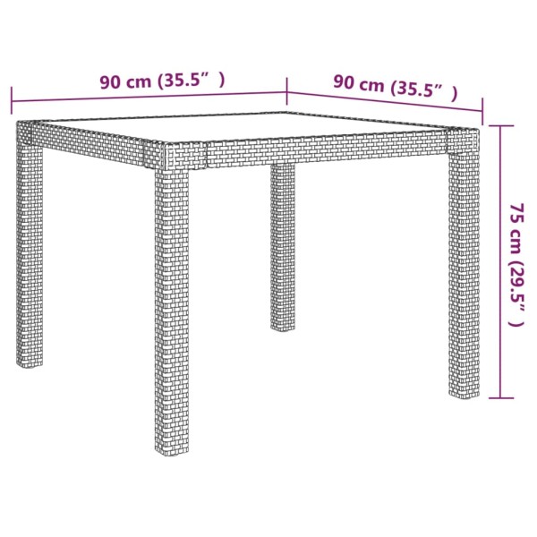 Set de comedor de jardín 3 pzas y cojines ratán sintético gris