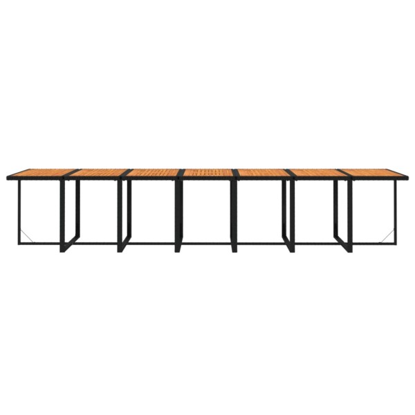 Set de comedor jardín 19 pzas con cojines ratán sintético negro