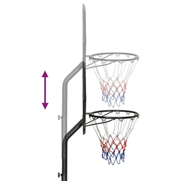 Canasta de baloncesto polietileno negro 282-352 cm