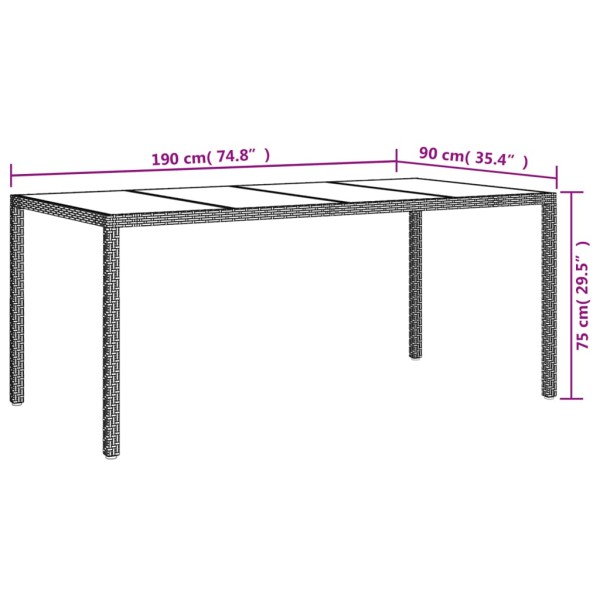 Set comedor para jardín 9 pzas y cojines ratán sintético blanco