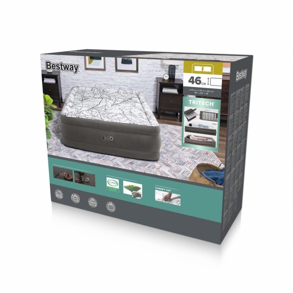 Bestway Cama hinchable con bomba integrada 203x152x46 cm