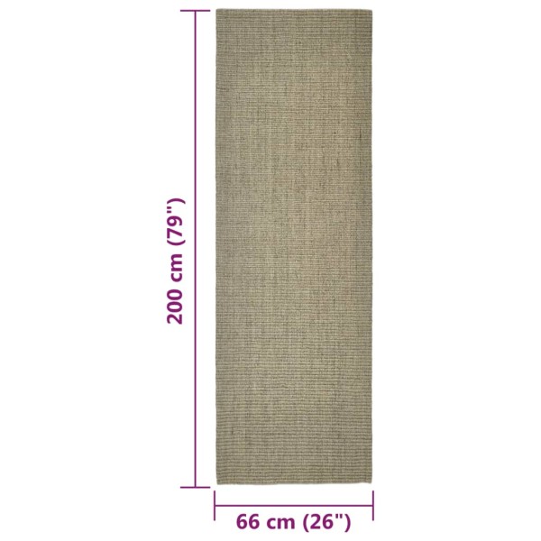 Alfombra de sisal para rascador gris taupe 66x200 cm