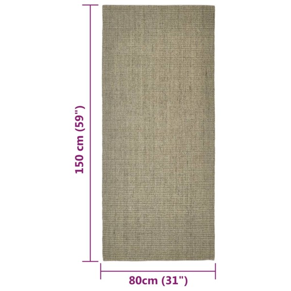 Alfombra de sisal para rascador gris taupe 80x150 cm