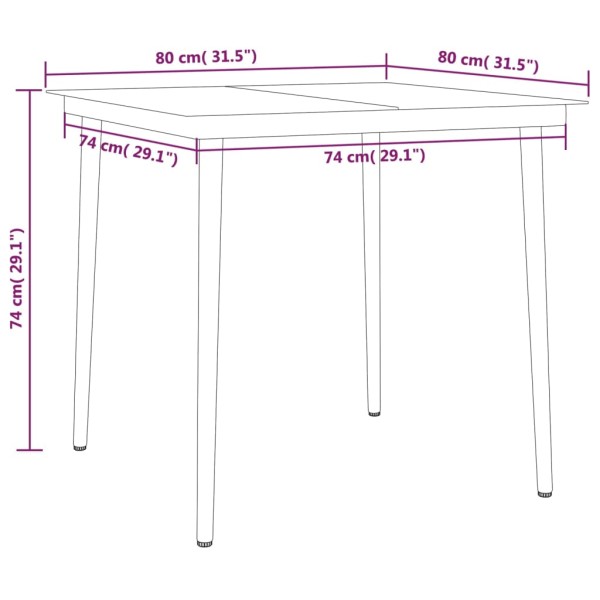 Juego de comedor de jardín 5 piezas gris antracita