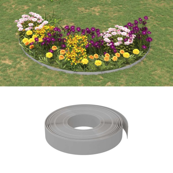 Borduras de jardín 2 uds polietileno gris 10 m 10 cm