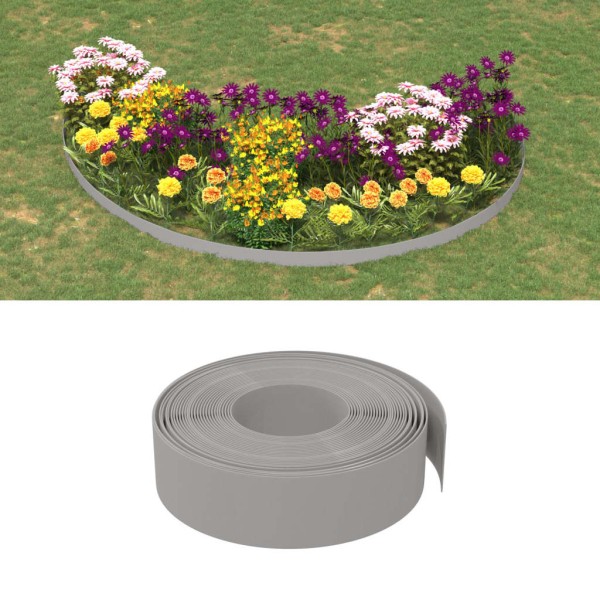 Borduras de jardín 4 uds polietileno gris 10 m 15 cm