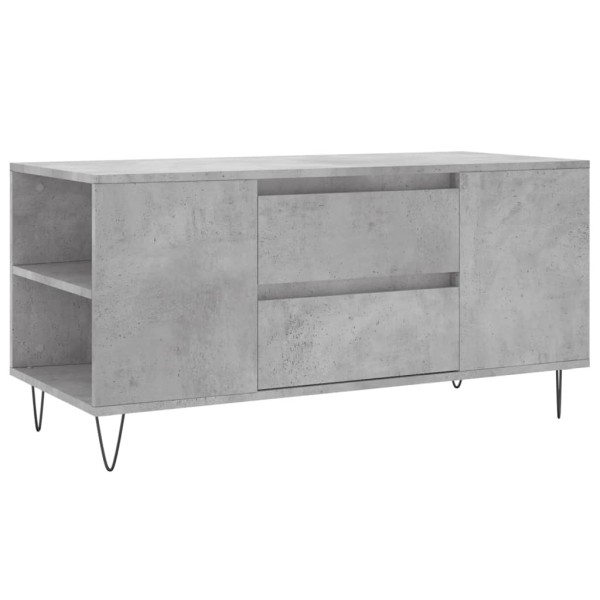 Mesa de centro madera ingeniería gris hormigón 102x44,5x50 cm