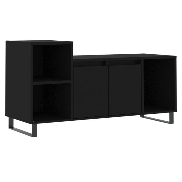 Mueble para TV madera contrachapada negro 100x35x55 cm