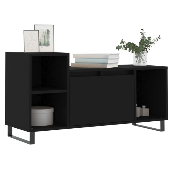 Mueble para TV madera contrachapada negro 100x35x55 cm