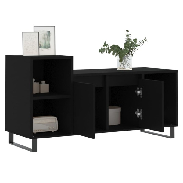 Mueble para TV madera contrachapada negro 100x35x55 cm