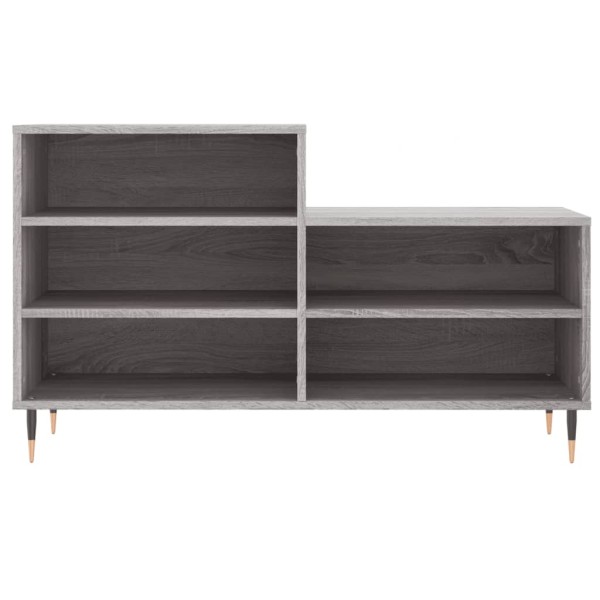 Mueble zapatero madera contrachapada gris Sonoma 102x36x60 cm